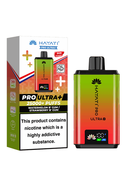 Hayati Pro Ultra Plus 25K Prefilled Vape Kit - Watermelon B'Gum / Strawberry B'Gum image