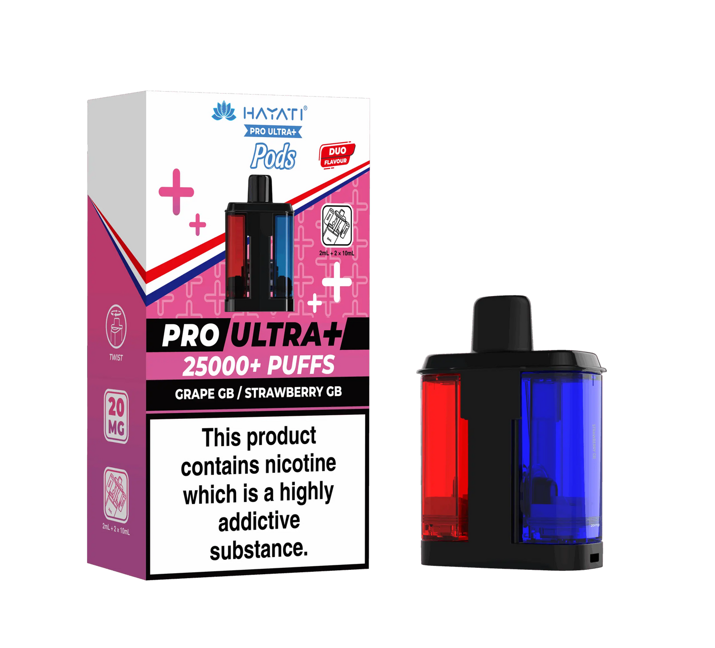 Hayati Pro Ultra Plus 25K Prefilled Pods - Grape GB / Strawberry GB image