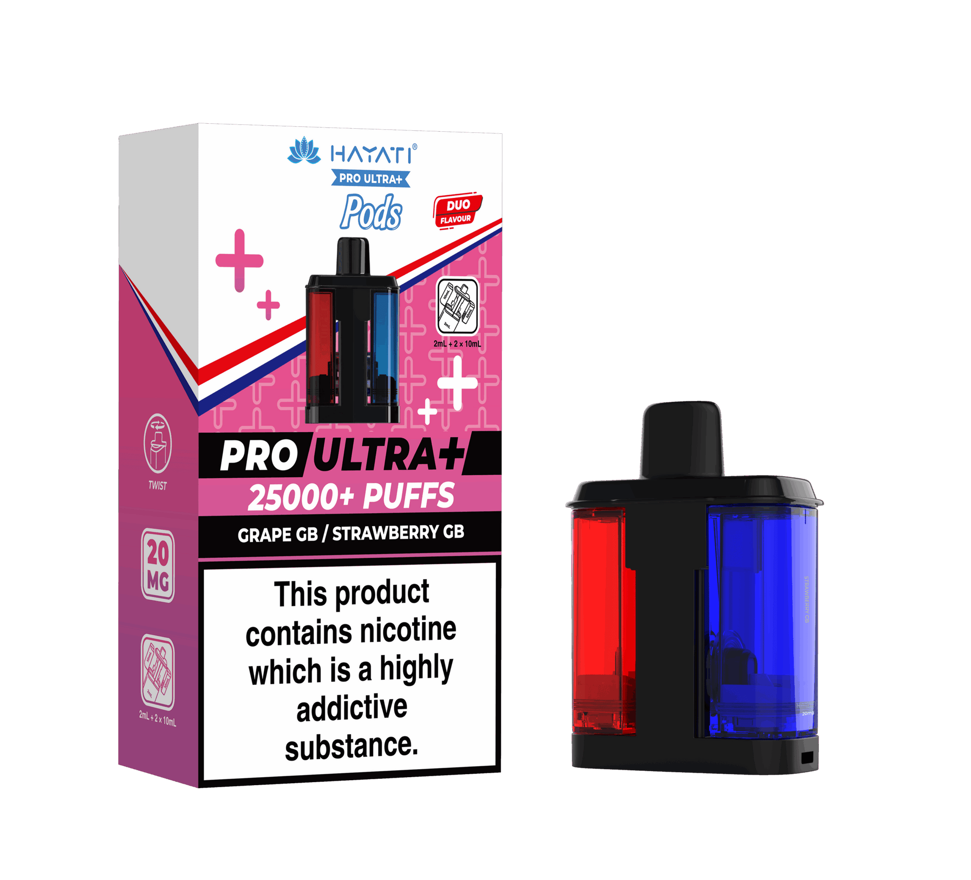 Hayati Pro Ultra Plus 25K Prefilled Pods - Grape GB / Strawberry GB image