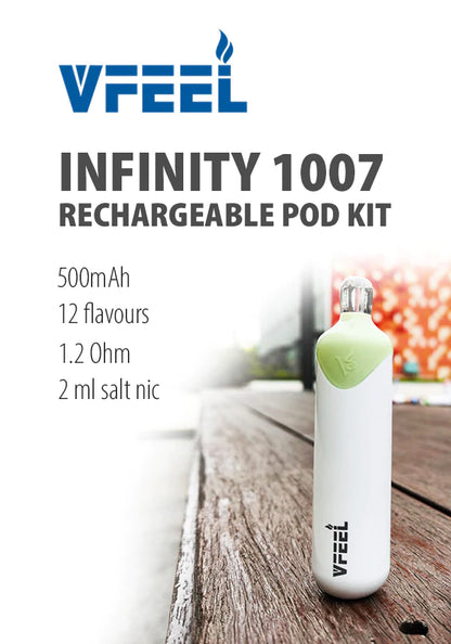 VFEEL Infinity 1007 Rechargeable Pod Vape Kit 500mAh | £4.99 image 6