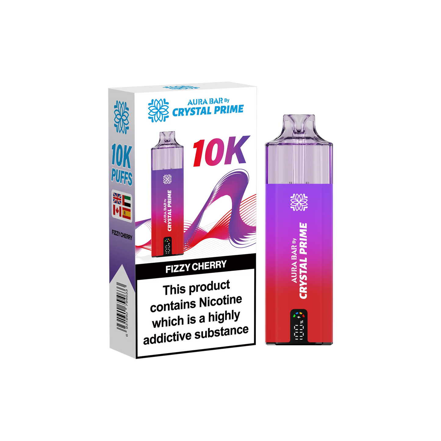 Crystal Prime Aura Bar 10K Prefilled Vape Kit - Fizzy Cherry image