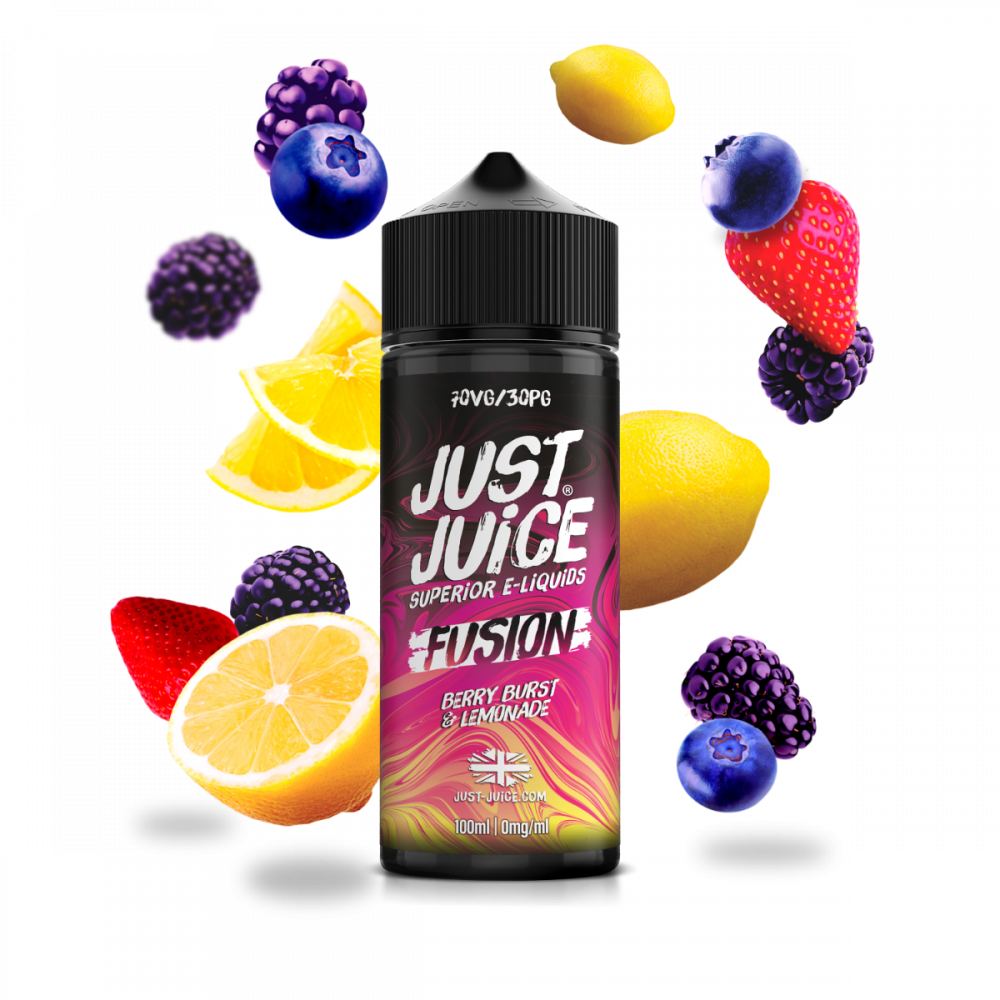 Just Juice 100ml E-Liquid Shortfill | Exotic | On Ice | Fusion Range  70/30 VG/PG - Berry Burst &amp; Lemonade image
