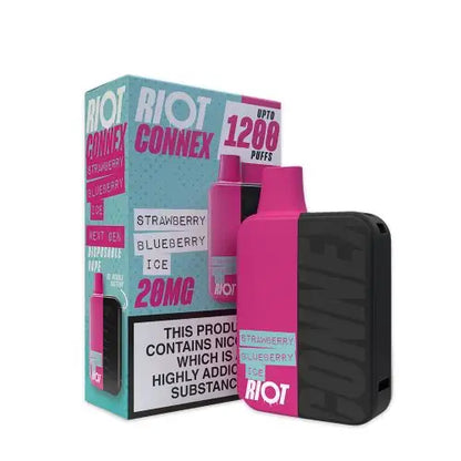 Riot Squad Connex Prefilled Pod Vape Kit | 1200 Puffs | 20MG - Strawberry Blueberry Ice image