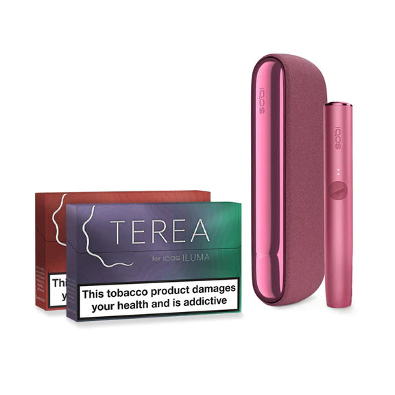 IQOS ILUMA Starter Kit | Free (2 Pack) of TEREA Sticks - Sunset Red image