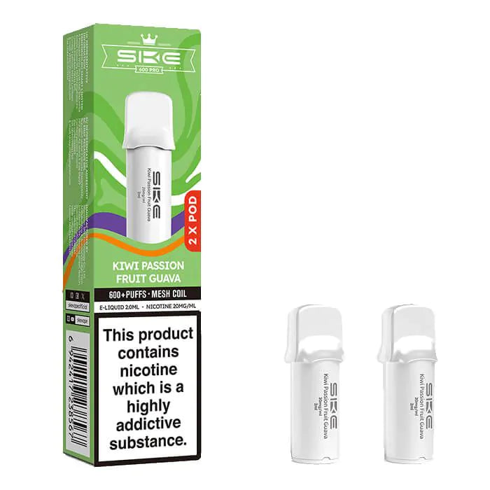 SKE Crystal Bar 600 Pro Prefilled Pods – 20mg Nicotine Salt (2 Pack) - Kiwi Passion Fruit Guava image