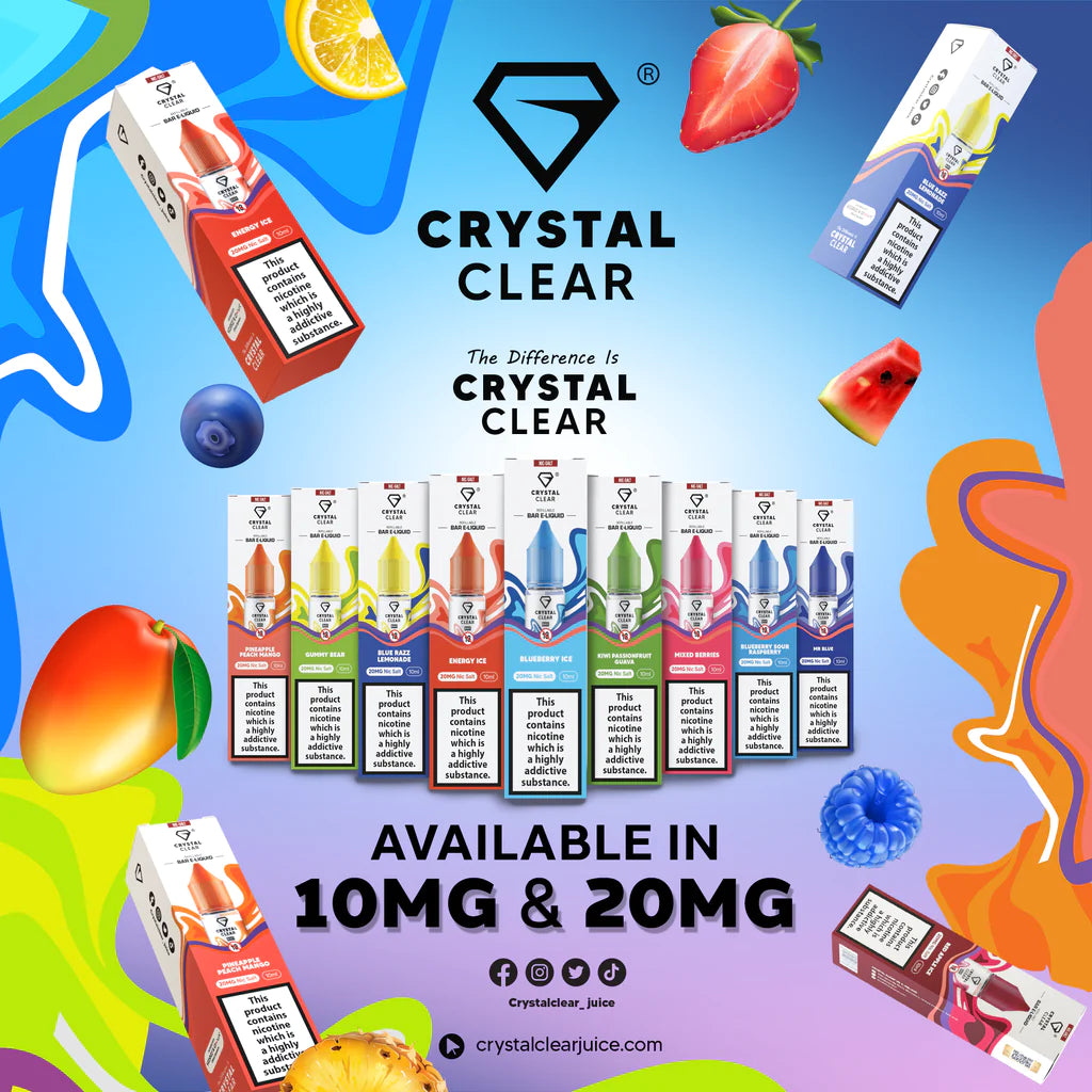 Crystal Clear Nic Salts 10ml - 10MG image 0