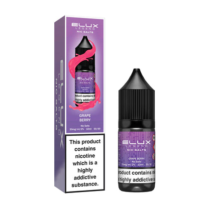 Elux Legend Nic Salts 10ml - 20MG - Grape Berry image