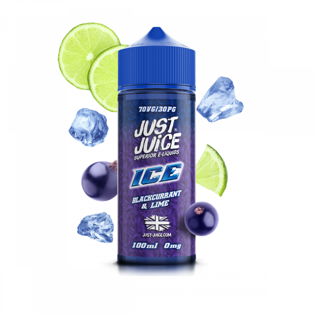 Just Juice 100ml E-Liquid Shortfill | Exotic | On Ice | Fusion Range  70/30 VG/PG - Blackcurrant &amp; Lime image