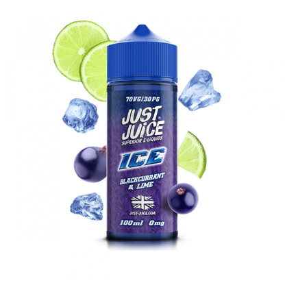 Just Juice 100ml E-Liquid Shortfill | Exotic | On Ice | Fusion Range  70/30 VG/PG - Blackcurrant &amp; Lime image