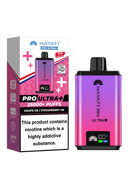 Hayati Pro Ultra Plus 25K Prefilled Vape Kit - Grape GB / Strawberry GB image