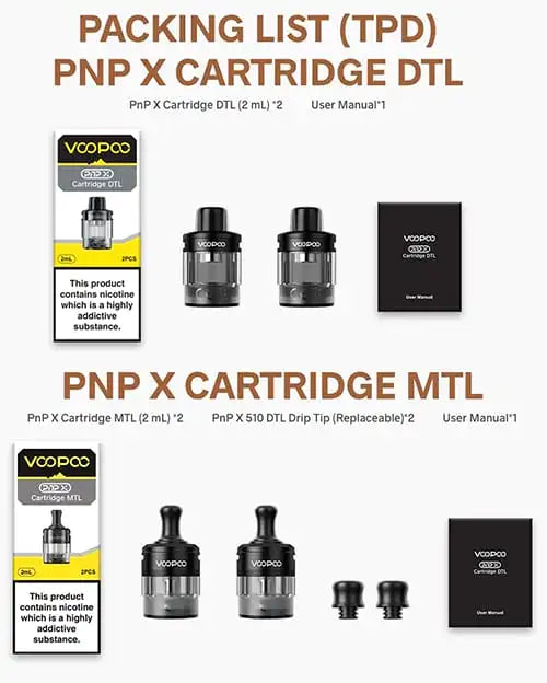 VooPoo PnP X MTL + DTL Replacement Pods | Drag X2 / S2 | 2pcs/pack image 2