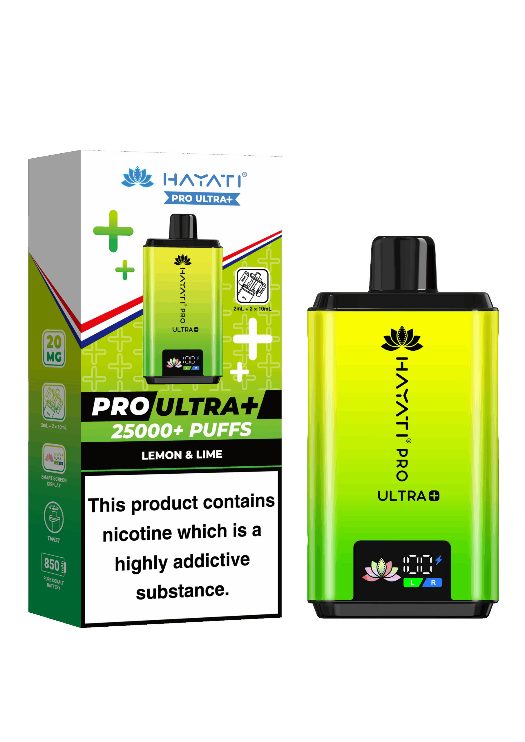 Hayati Pro Ultra Plus 25K Prefilled Vape Kit - Lemon and Lime image