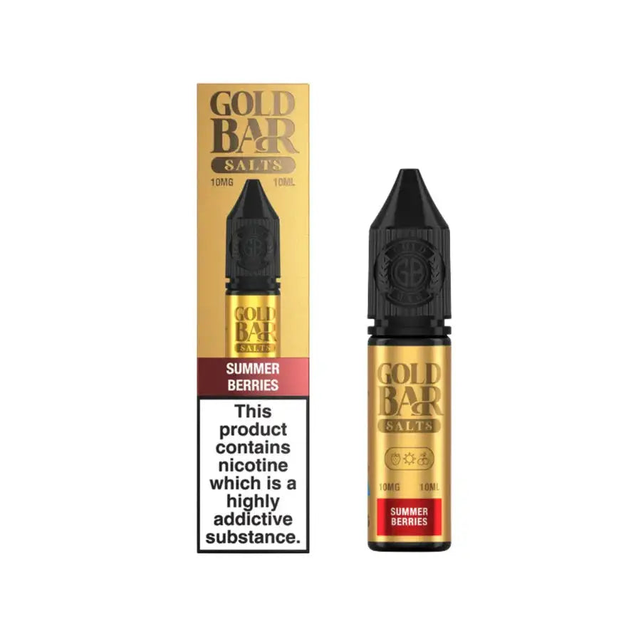 Gold Bar Nic Salts 10ml - 10mg - Summer Berries image