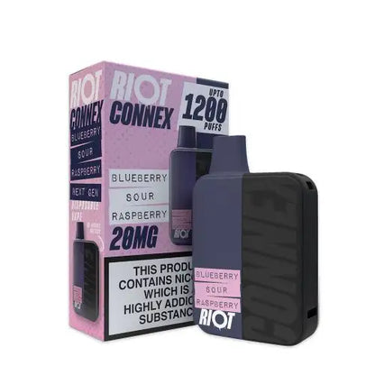 Riot Squad Connex Prefilled Pod Vape Kit | 1200 Puffs | 20MG - Blueberry Sour Raspberry image