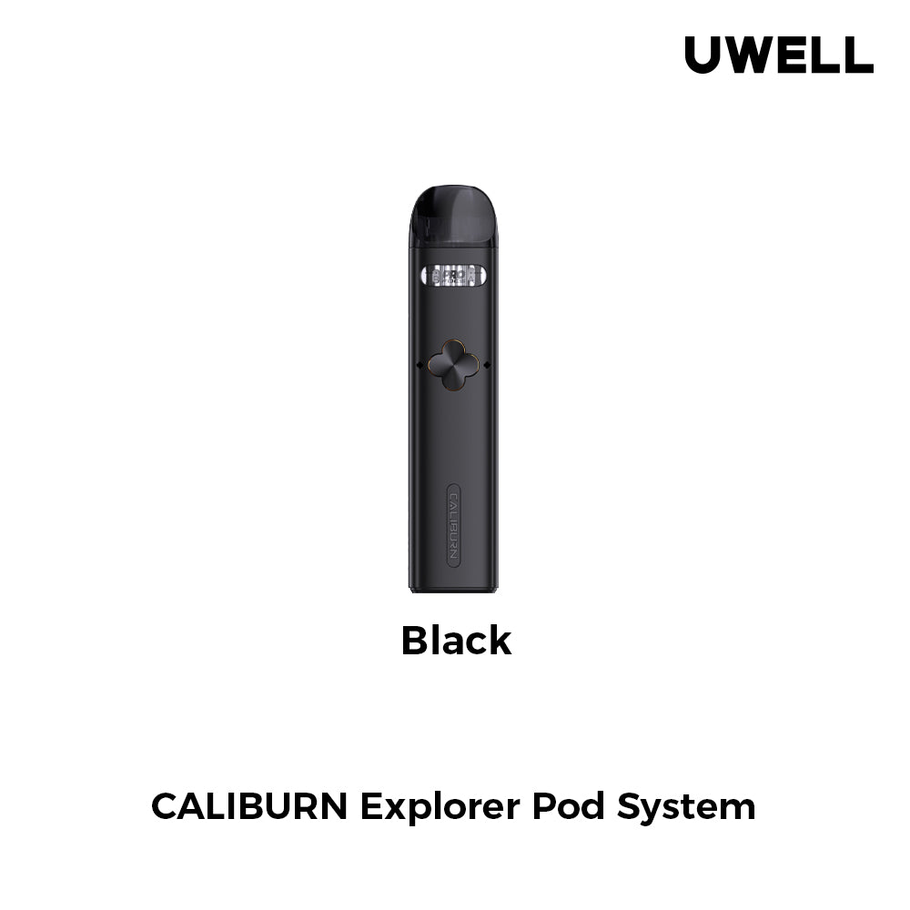 Uwell Caliburn Explorer Pod Kit – Dual Flavor Vaping - Black image