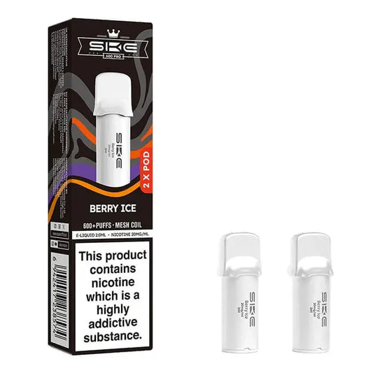 SKE Crystal Bar 600 Pro Prefilled Pods – 20mg Nicotine Salt (2 Pack) - Berry Ice image