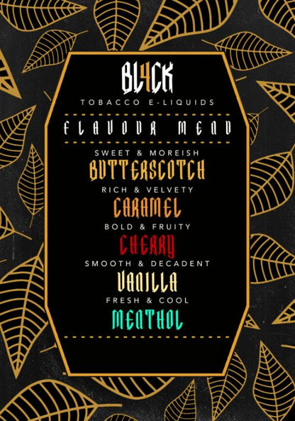BL4CK E Liquid Tobacco Range 100ml Shortfill by Frumist  70/30 VG/PG image 2