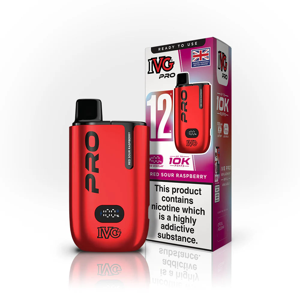 IVG Pro 10K Pod Vape Kit - Red Sour Raspberry image