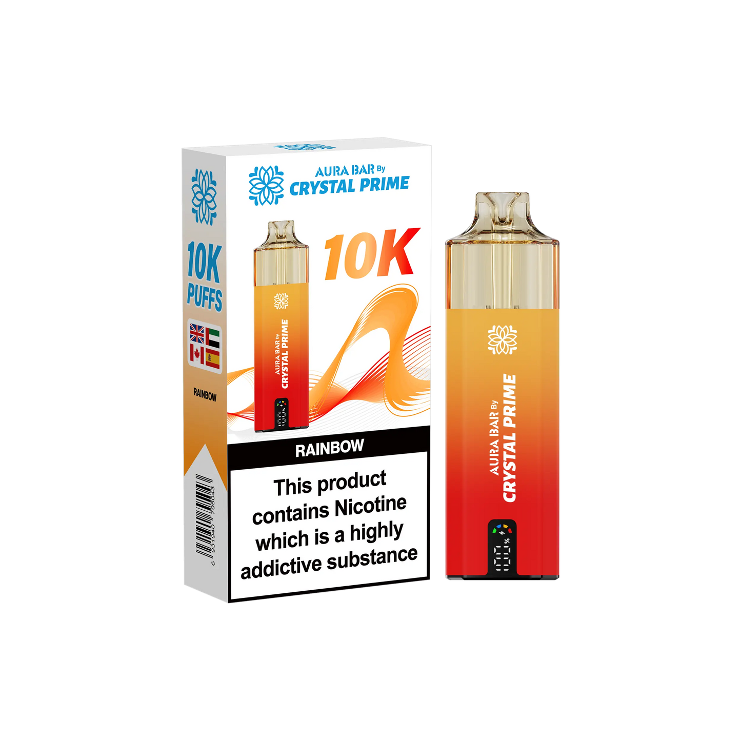 Crystal Prime Aura Bar 10K Prefilled Vape Kit - Rainbow image