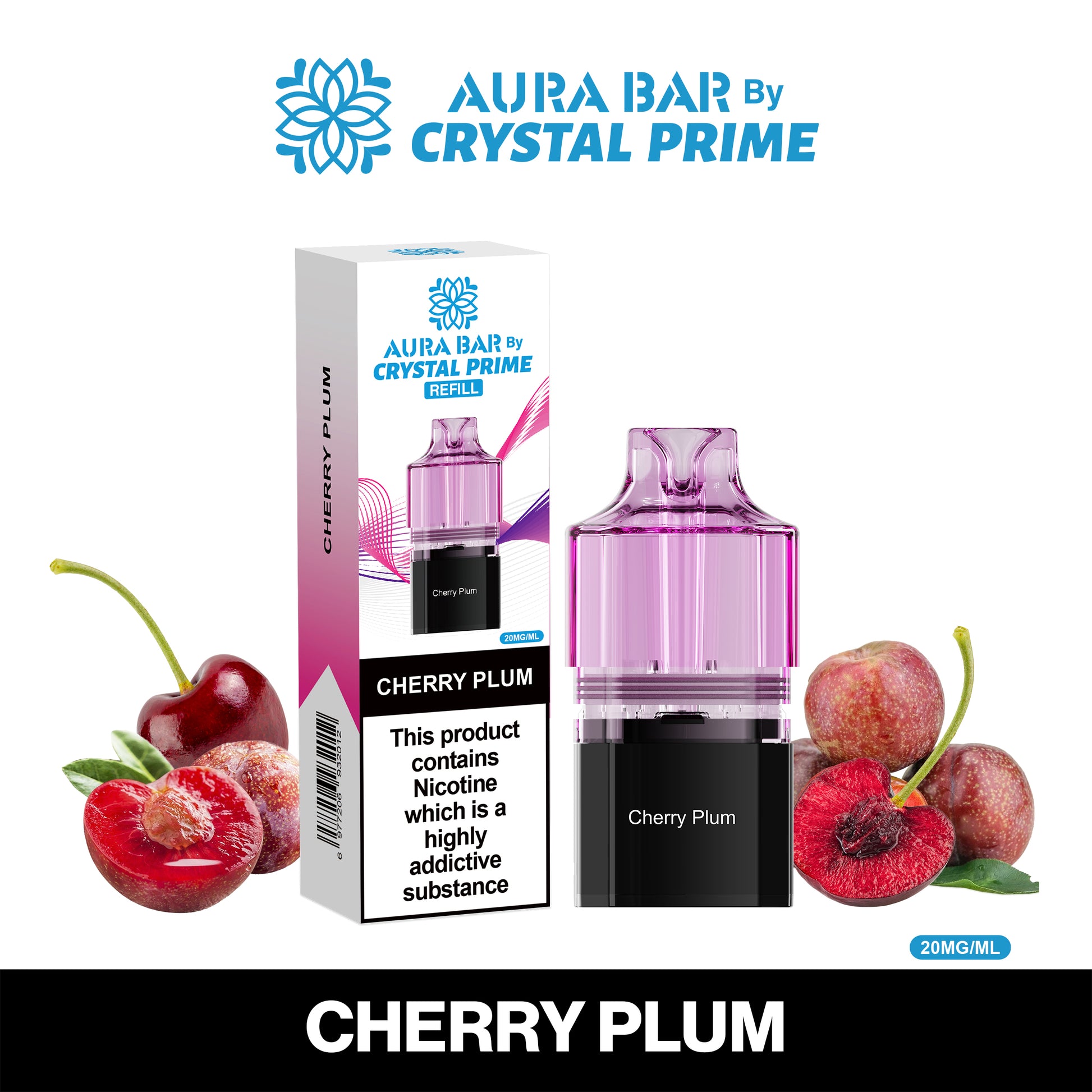 Crystal Prime Aura Bar 10K Prefilled Pods - Cherry Plum image