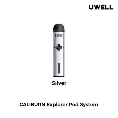 Uwell Caliburn Explorer Pod Kit – Dual Flavor Vaping - Silver. image
