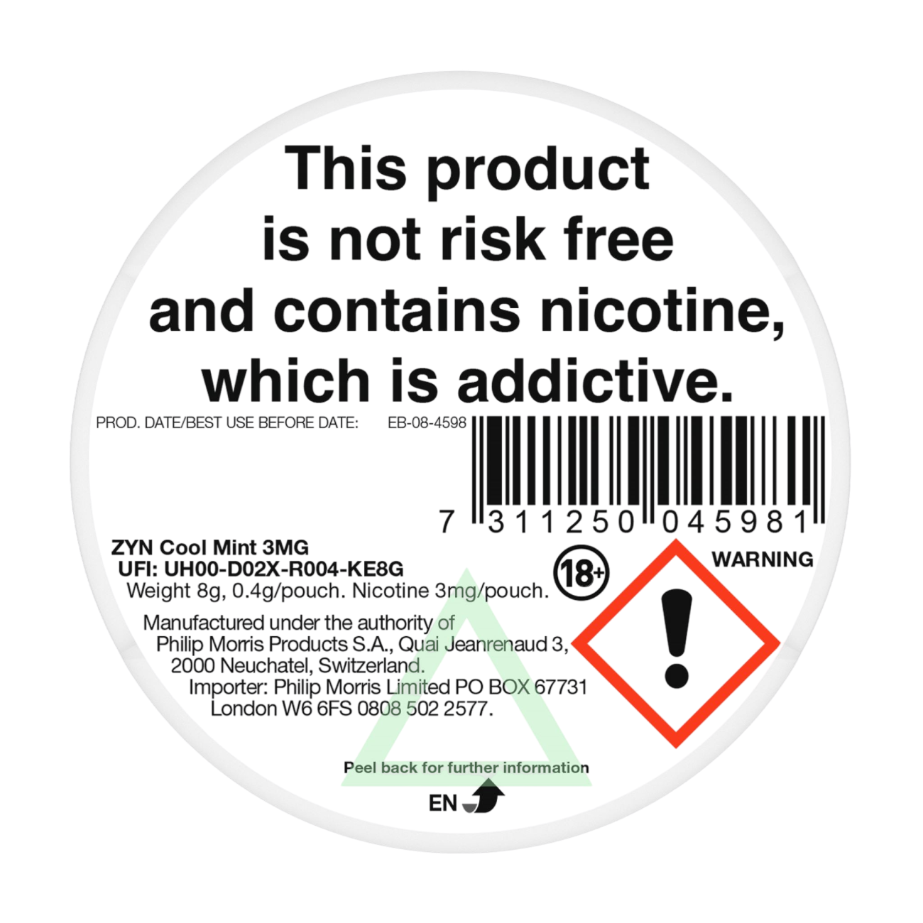 ZYN Nicotine Pouch REGULAR 9mg image 2