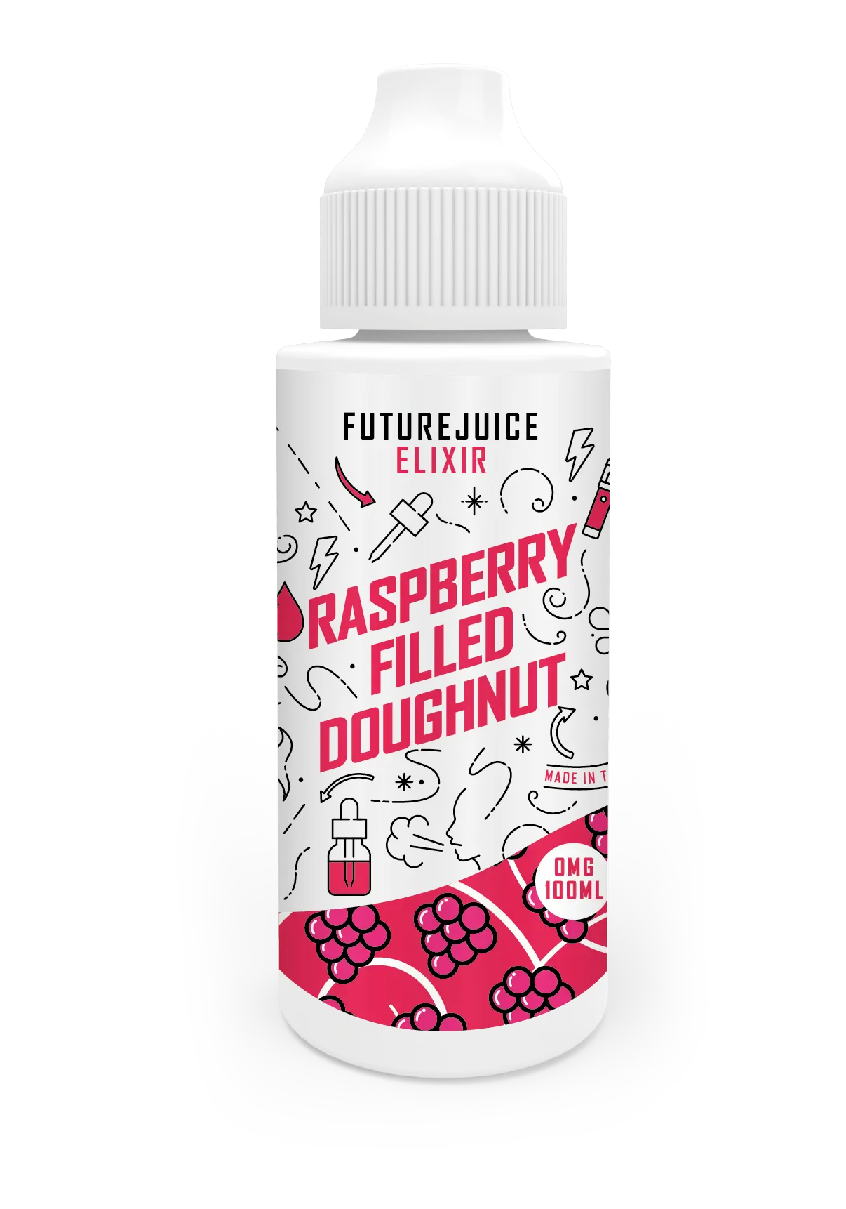 Future Juice Elixir 100ml 70/30 VG/PG E-Liquid Shortfill - Raspberry Filled Doughnut image