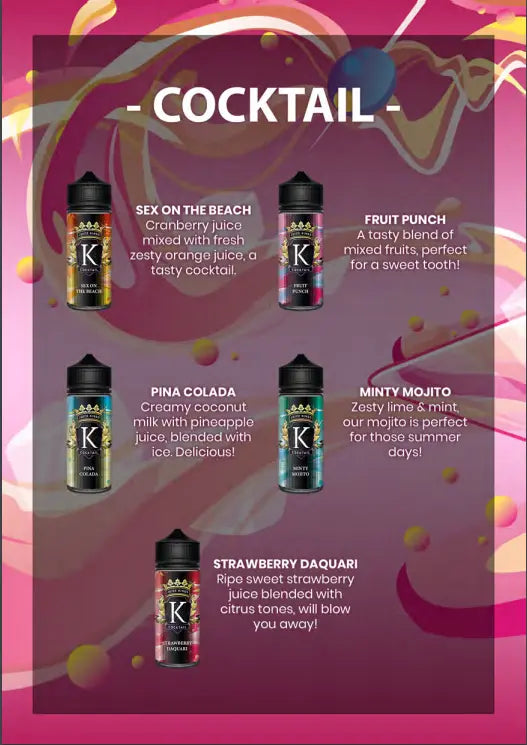 Juice Kings 100ml Shortfill | Cocktail Range  70/30 VG/PG image 1