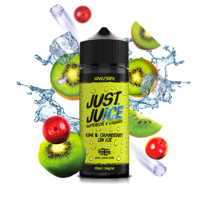 Just Juice 100ml E-Liquid Shortfill | Exotic | On Ice | Fusion Range  70/30 VG/PG - Kiwi &amp; Cranberry ON ICE image
