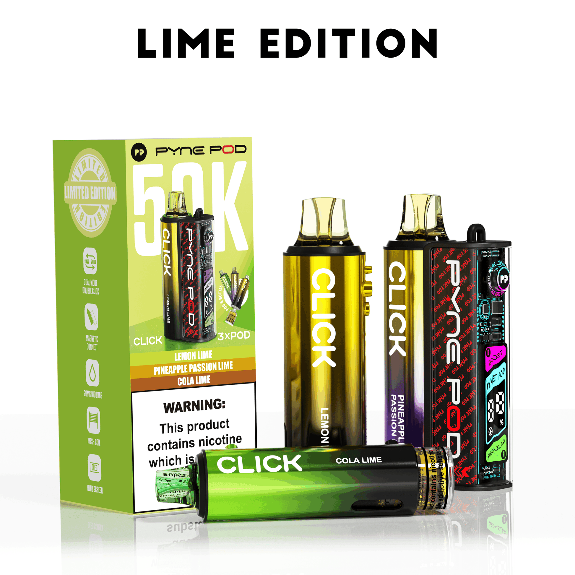 Pyne Pod Click 50K Prefilled Pod Kit - Lime Edition image