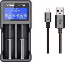 XTAR VC2 USB LCD Dual‑Bay Li‑ion Battery Charger Xtar