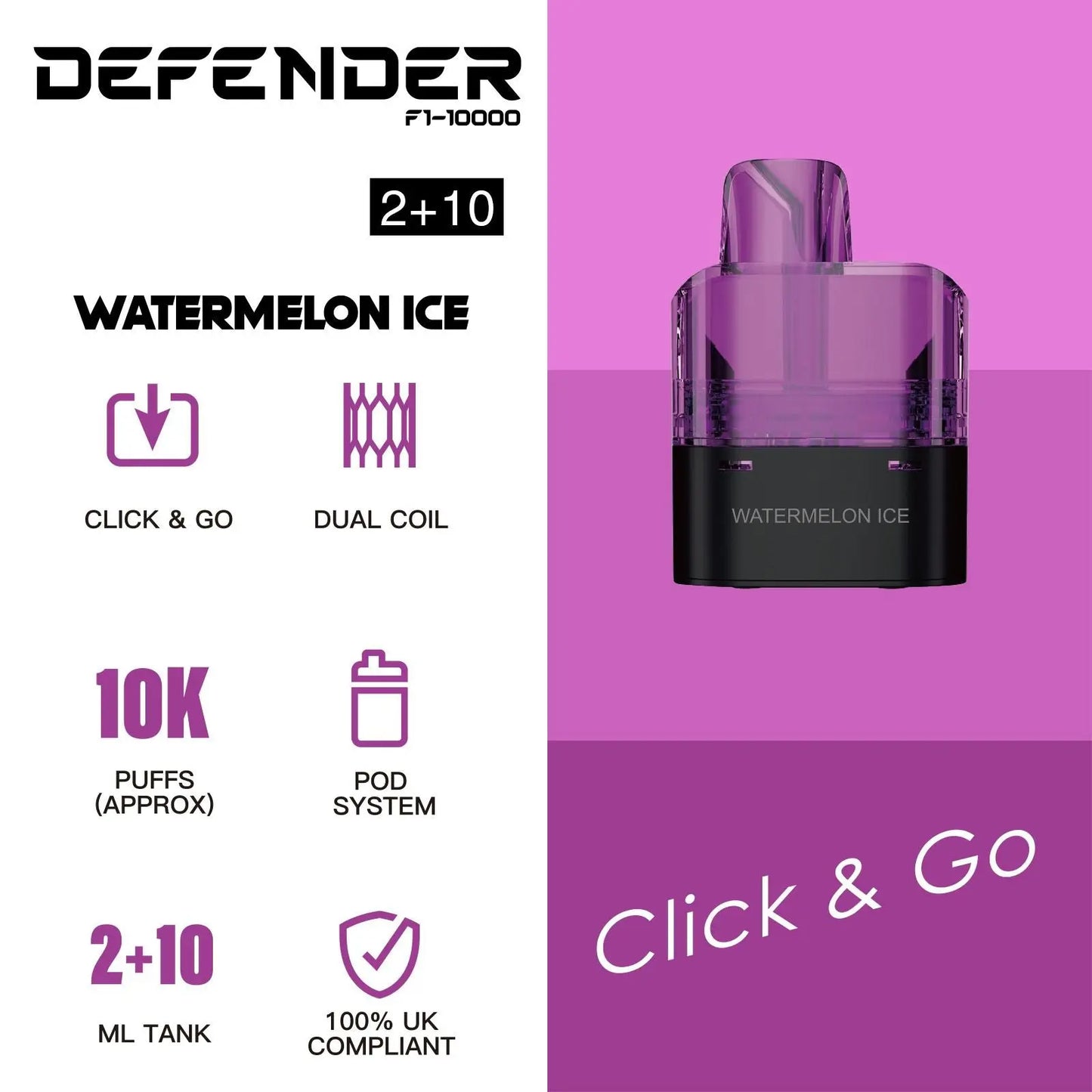 Defender F1-10000 Prefilled Pod - Watermelon Ice image