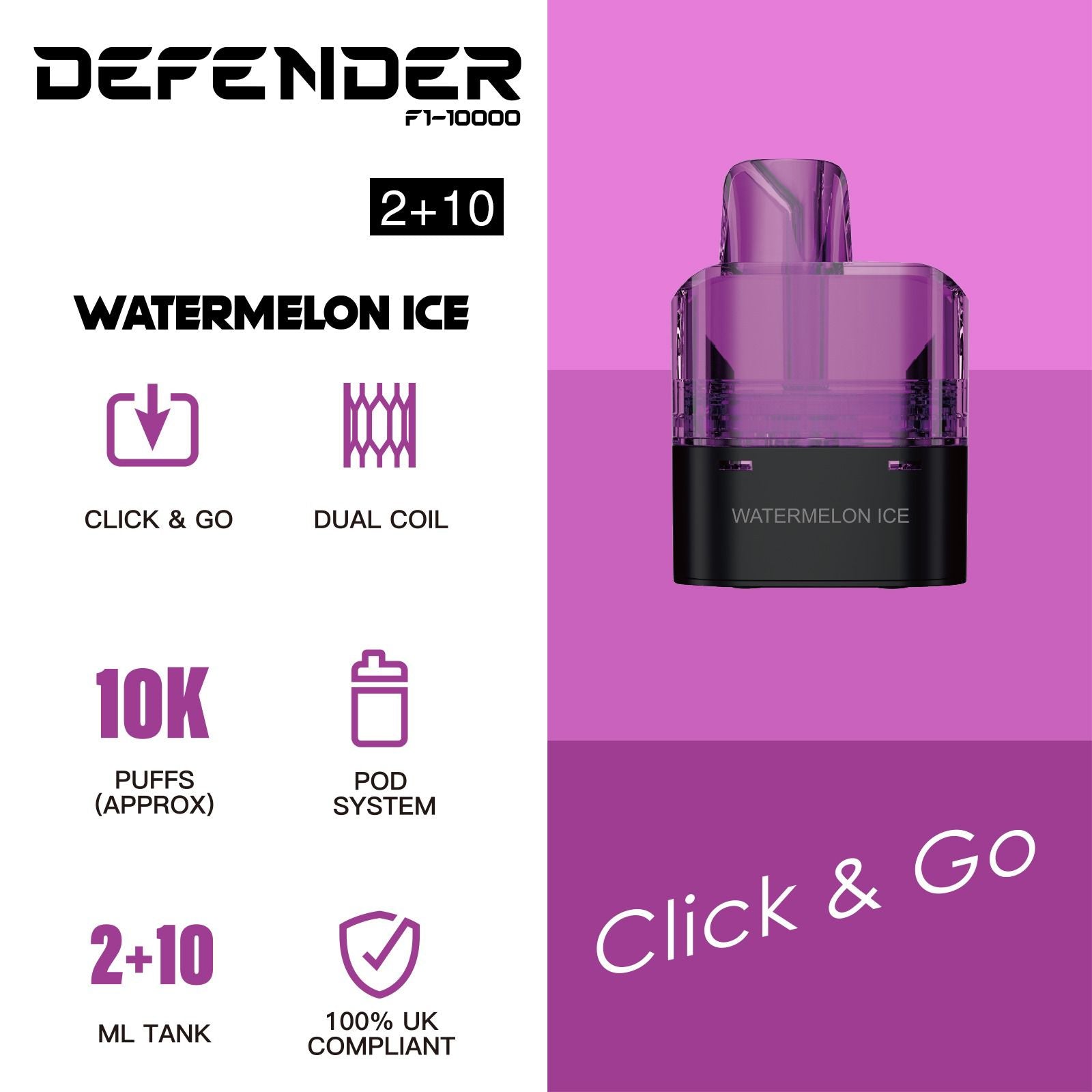 Defender F1-10000 Prefilled Pod - Watermelon Ice image