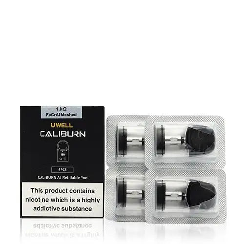 Uwell Caliburn A3, AK3 and AZ3 Replacement Pods - 4pcs/pack | 1.0 Ohm Mesh image 2