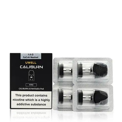 Uwell Caliburn A3, AK3 and AZ3 Replacement Pods - 4pcs/pack | 1.0 Ohm Mesh image 2
