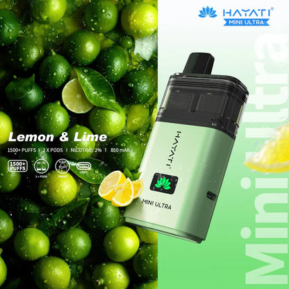 Hayati Mini Ultra 1500 Puffs Prefilled Vape Kit - Lemon and Lime image