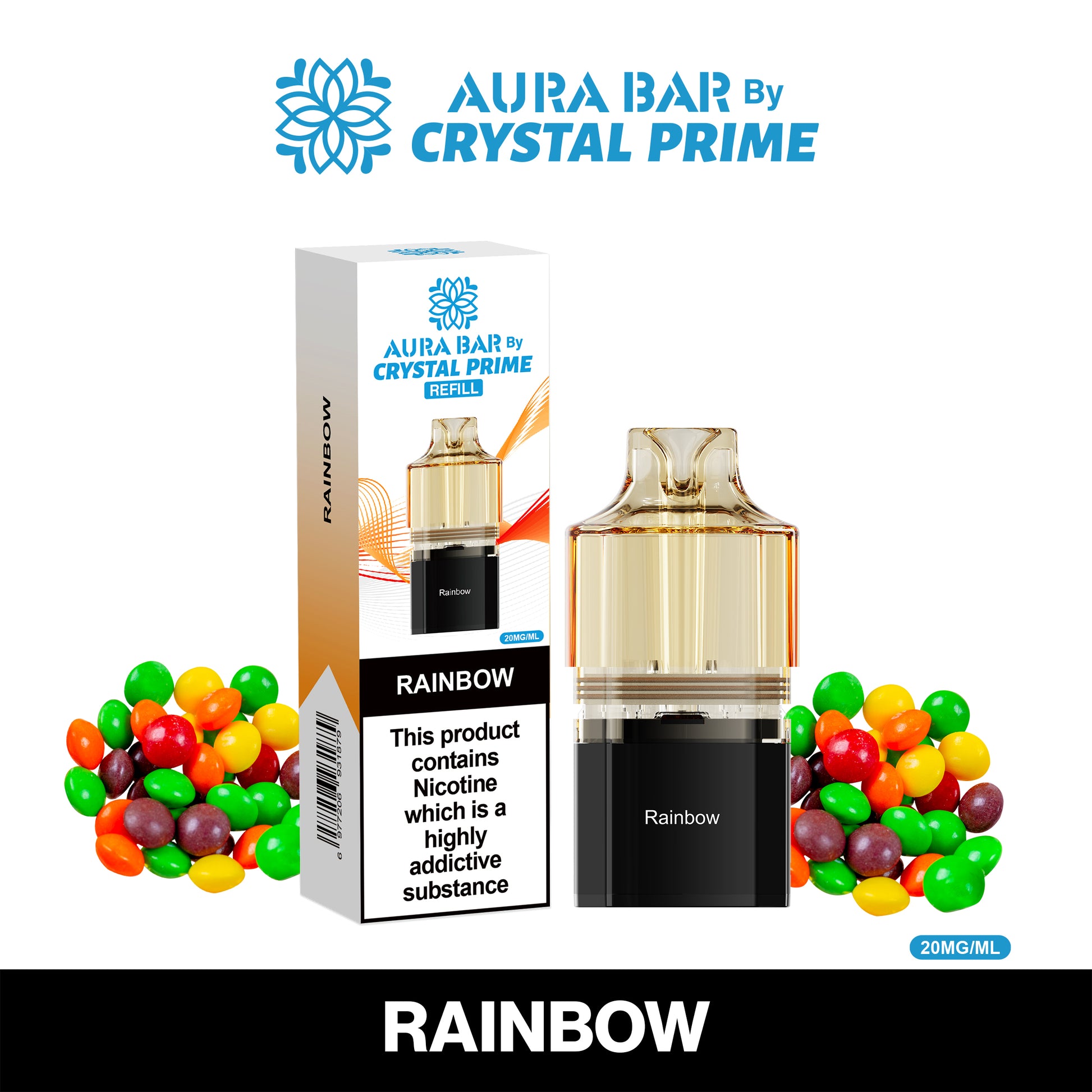 Crystal Prime Aura Bar 10K Prefilled Pods - Rainbow image