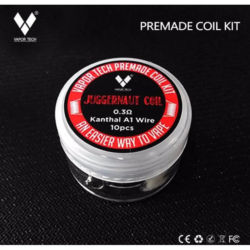 Vaportech Juggernaut Coils｜RDA, RTA or RDTA Prebuilt Coils｜10 Coils in Pack image 0