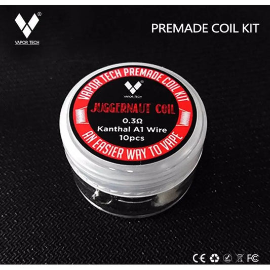Vaportech Juggernaut Coils｜RDA, RTA or RDTA Prebuilt Coils｜10 Coils in Pack image 0