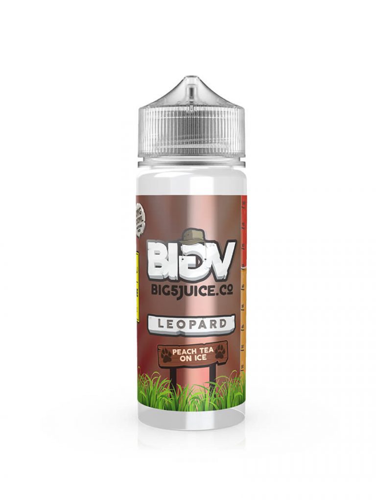 BIG 5 Vape Juice 100ml Shortfill 70/30 VG/PG - Leopard - Peach Tea On Ice image