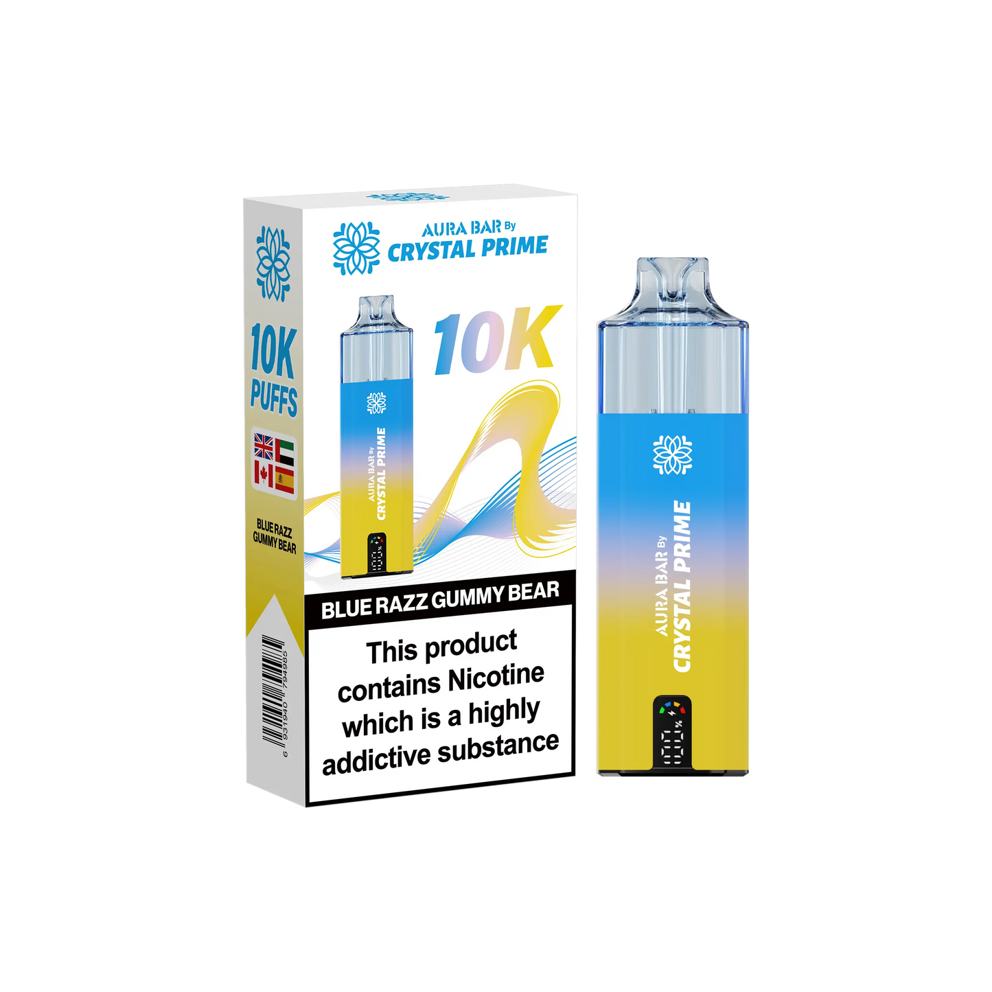 Crystal Prime Aura Bar 10K Prefilled Vape Kit - Blue Razz Gummy Bear image