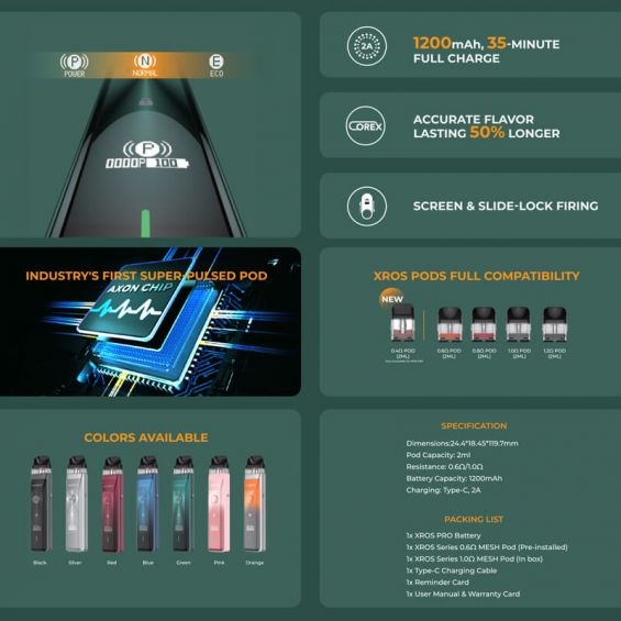 Vaporesso XROS Pro Pod Vape Kit | 0.4 Ohm 30W image 3