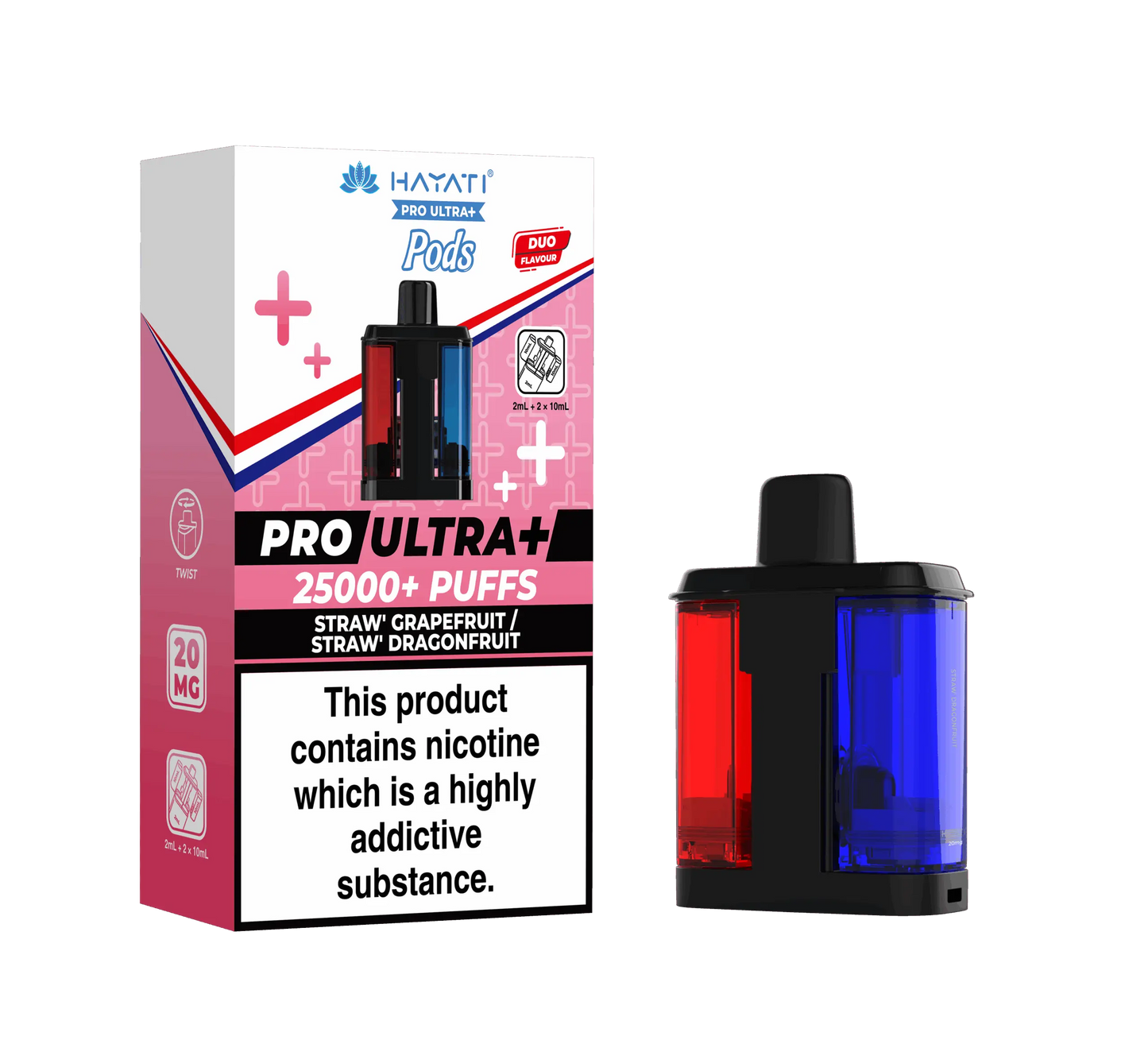 Hayati Pro Ultra Plus 25K Prefilled Pods - Straw' Grapefruit / Straw' Dragonfruit image