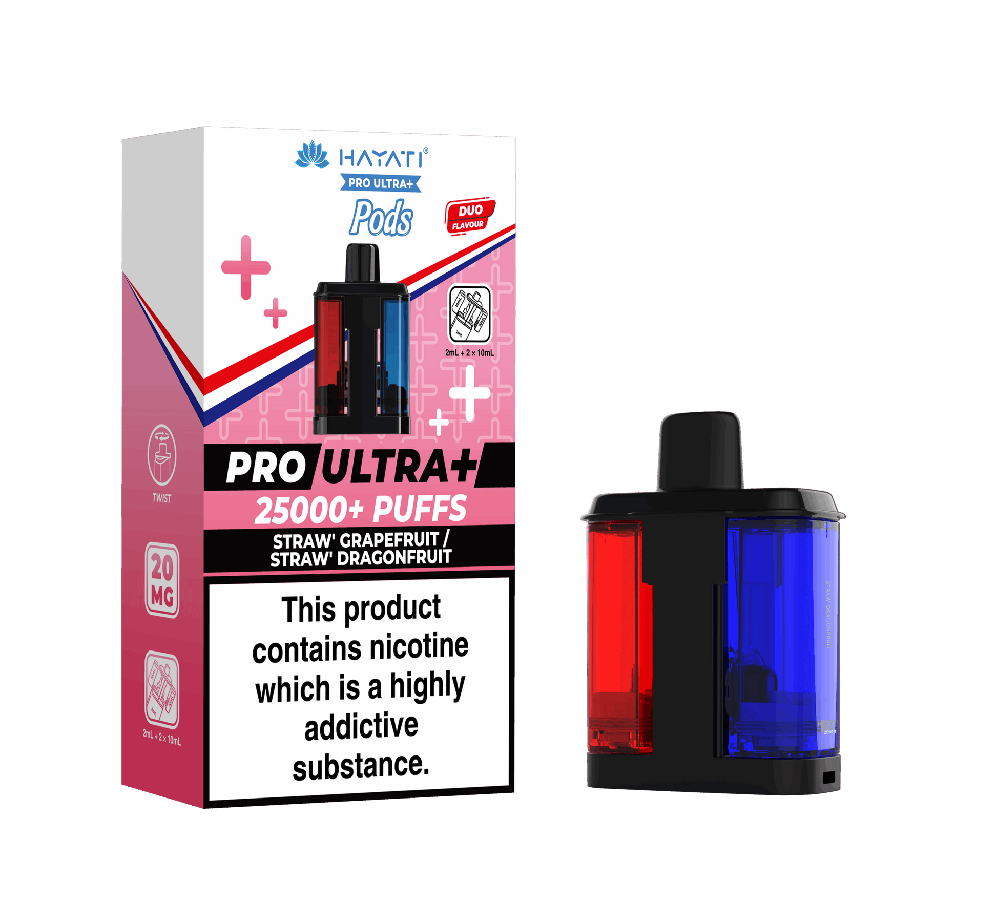 Hayati Pro Ultra Plus 25K Prefilled Pods - Straw' Grapefruit / Straw' Dragonfruit image