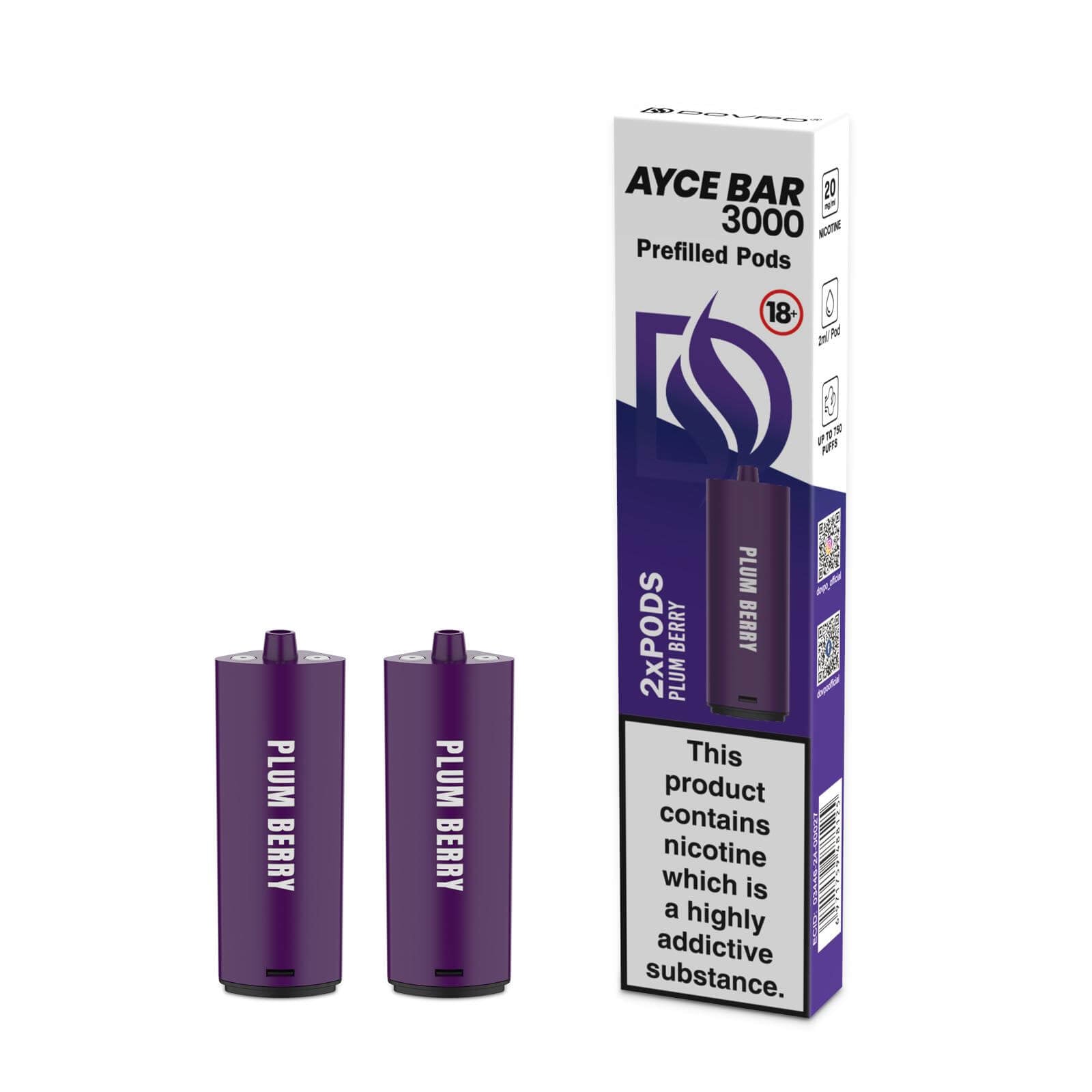 Dovpo Ayce Bar 3000 Prefilled Pods | 20mg 2pcs/pack - Plum Berry image