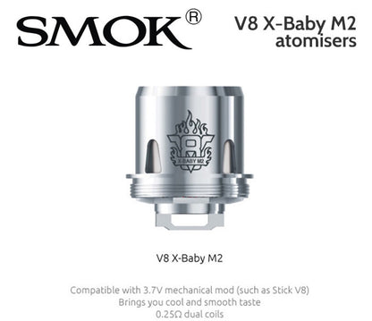 SMOK V8 X-Baby M2 Replacement Coils 0.25 Ohm 3pcs/pack image 1