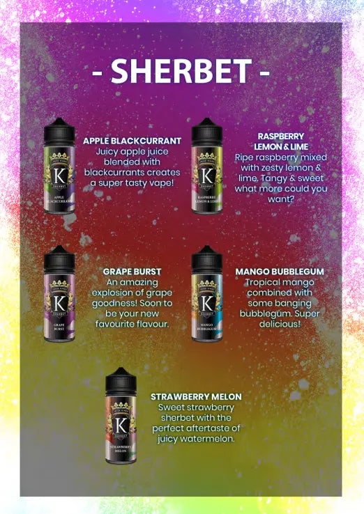 Juice Kings 100ml Shortfill | Sherbet Range  70/30 VG/PG image 1
