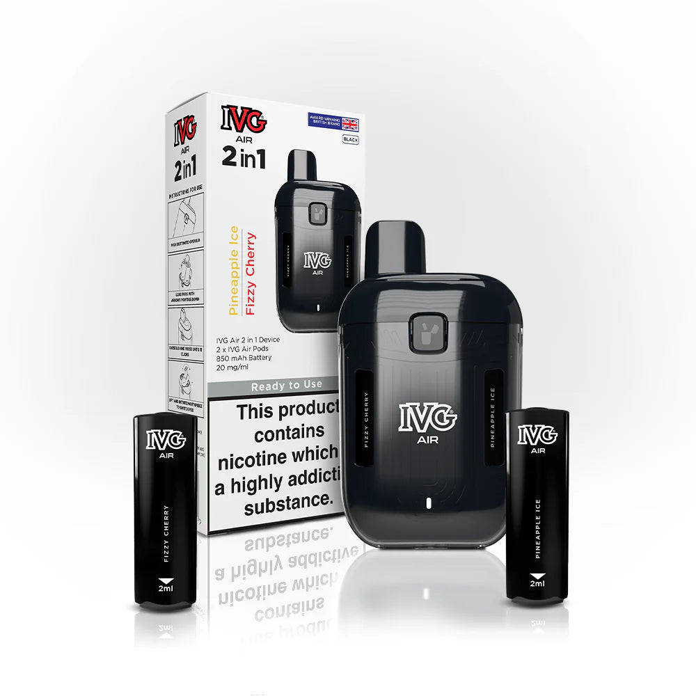 IVG Air 2-in-1 Prefilled Pod Vape Kit - Black Edition image