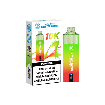 Crystal Prime Aura Bar 10K Prefilled Vape Kit - Two Apple image