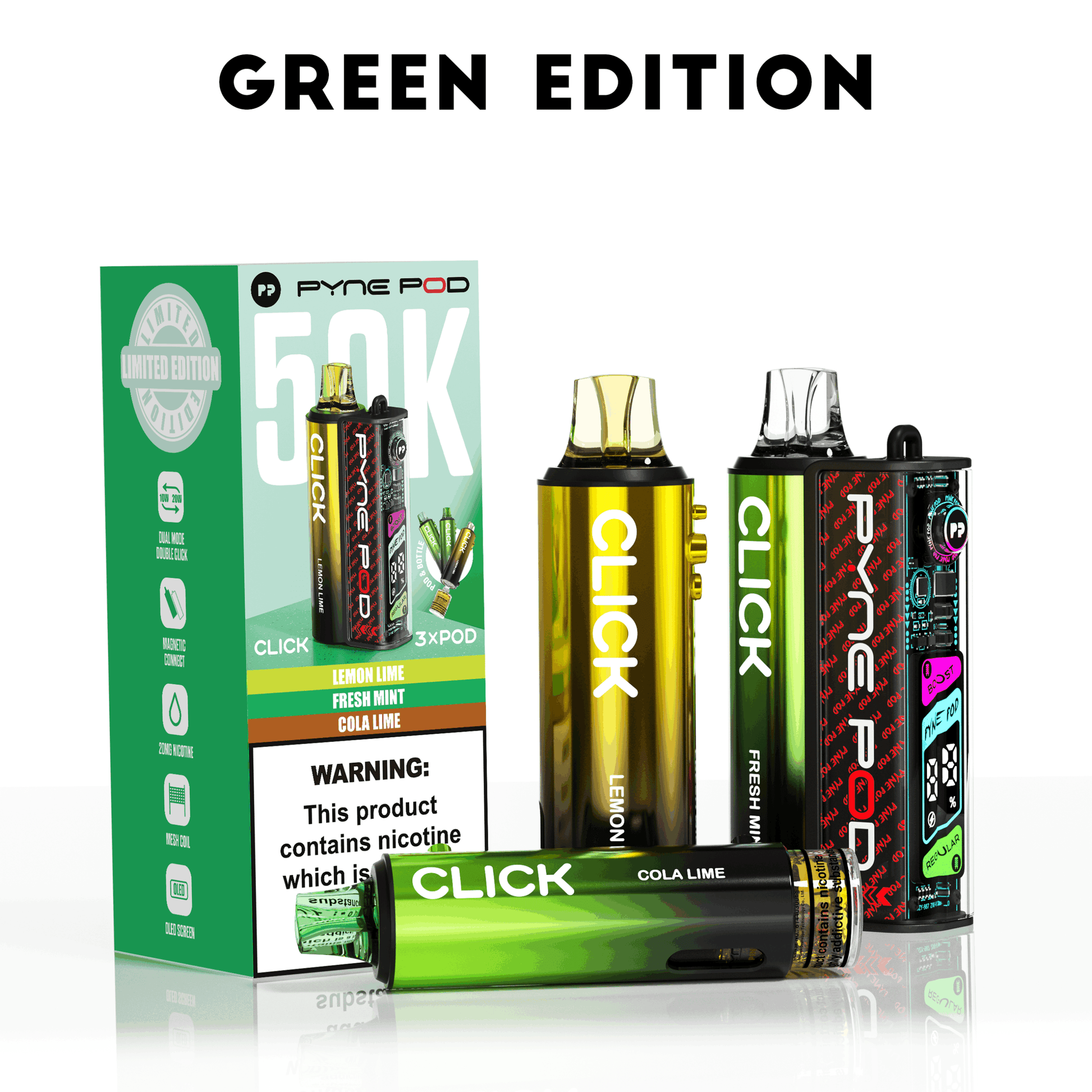 Pyne Pod Click 50K Prefilled Pod Kit - Green Edition image